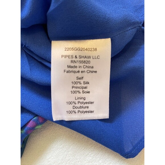 Veronica Beard Lyric Silk Top In Cobalt Multi Sz 6 New - Picture 10 of 11
